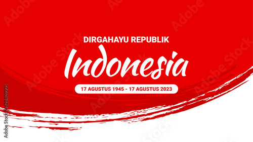 Happy independence day Indonesia 2023 Vector Template Design Illustration design, for banner, poster, social media feed