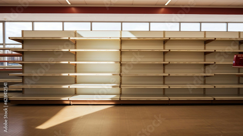 empty shelves in a supermarket