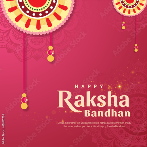 Tableau sur toile Happy Raksha Bandhan Background Design with Creative Rakhi vector Illustration -