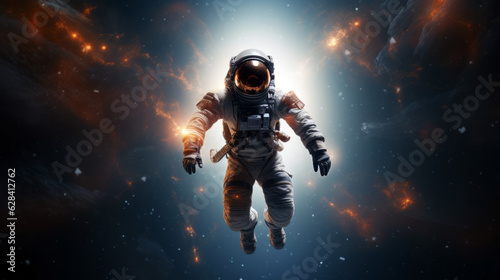 astronaut or spaceman floating in space