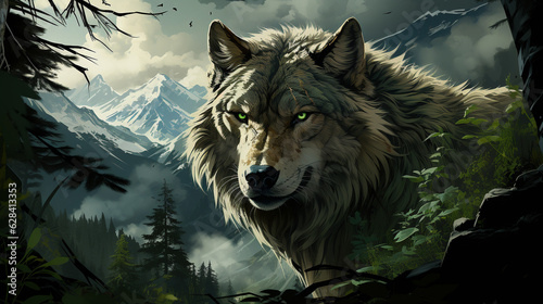 Enigmatic Majesty: The Lone Wolf in the Forest © icehawk33