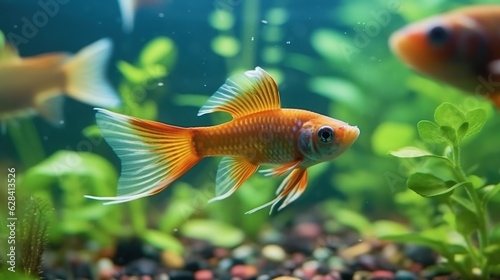 guppy fish in the aquarium colorfull 