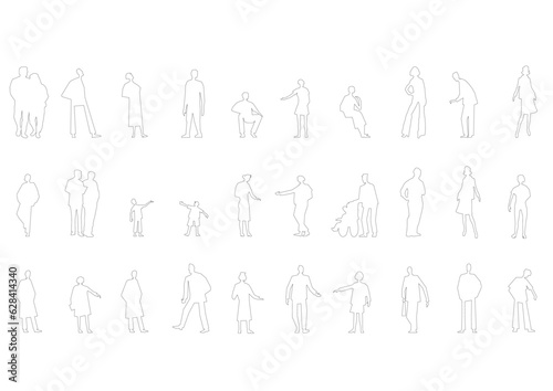 outline people drawing man woman vector illustration. isolated graphic person people isolated sketch simplicity hand drawn human continuous line. people stand design group business concept.