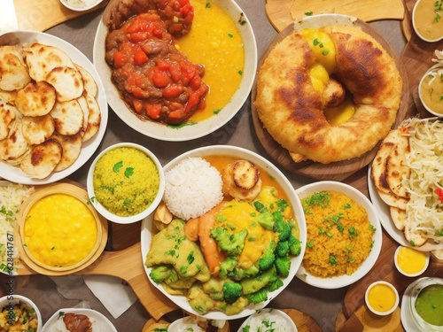 Brazilian Bounty A Flavorful Top-View Feast