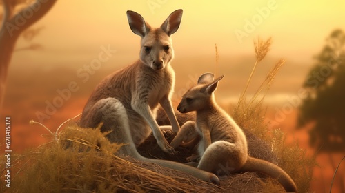 kangaroo cubs in their mothers pouch