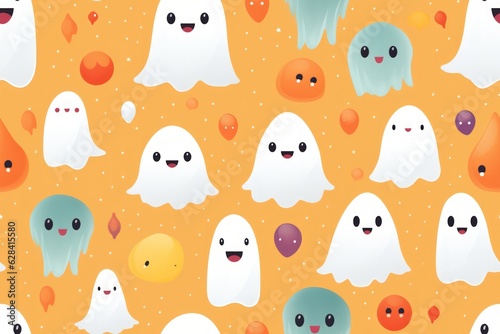 Cute halloween theme pattern tile seamless background.