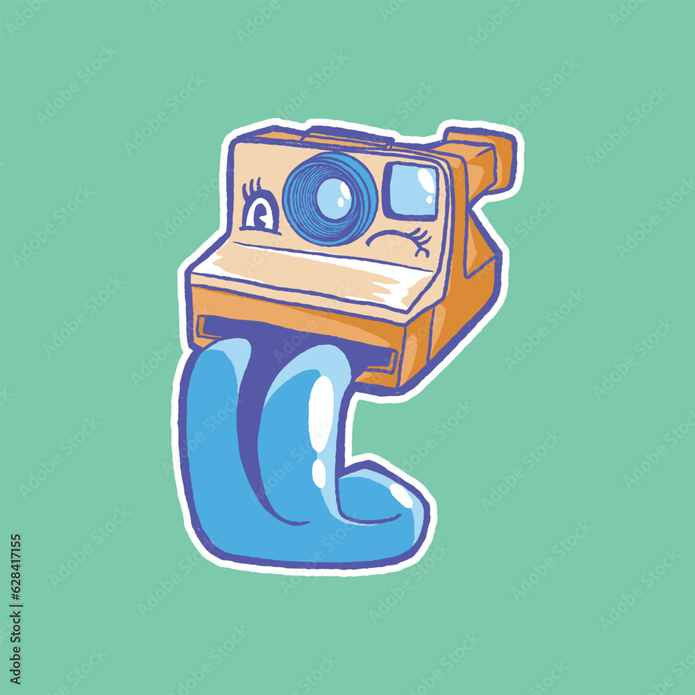 Fototapeta premium Vector illustration of a polaroid camera