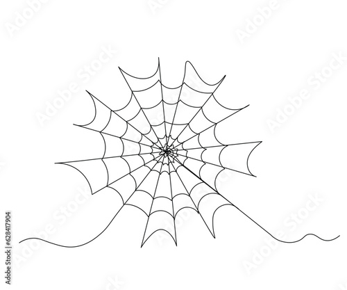 abstract spider web for Halloween Continuous drawing in one line
