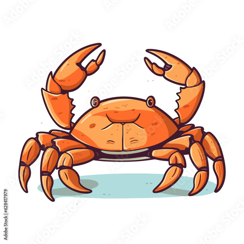 Crab logo design. Abstract cute crab isolated.