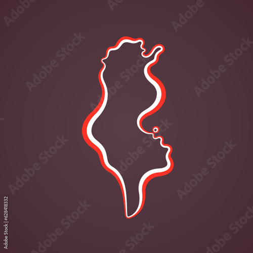 Tunisia - Outline Map