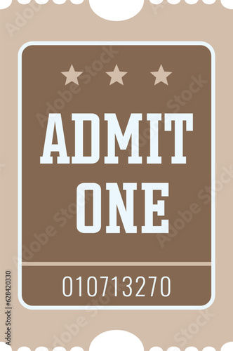 Isolated brown vector ticket