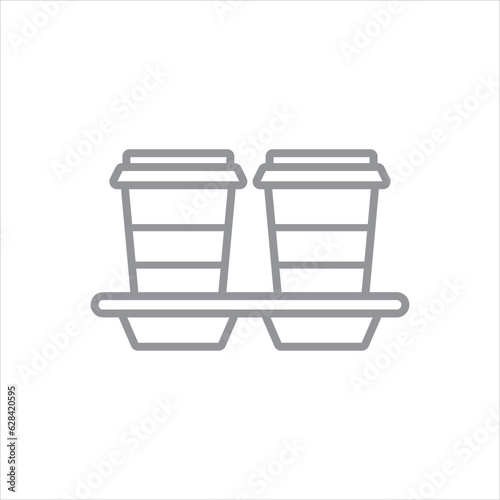 2 cups coffee icon vector illustration symbol