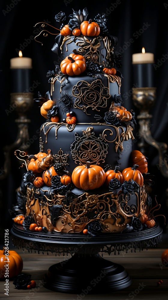 Halloween cakes. Generative AI
