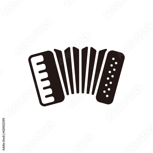 Accordion icon.Flat silhouette version.