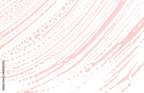 Grunge texture. Distress pink rough trace. Extraor