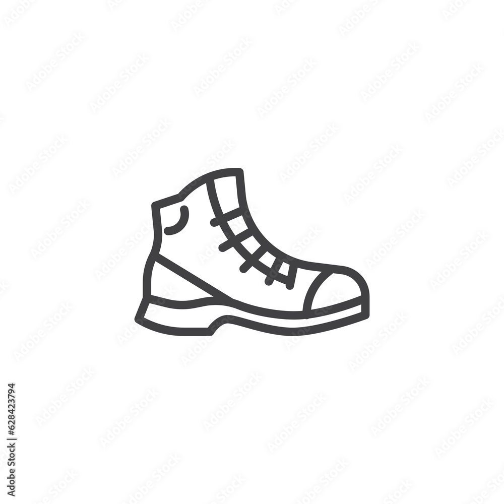 Hiking boots line icon Hiking boots line icon