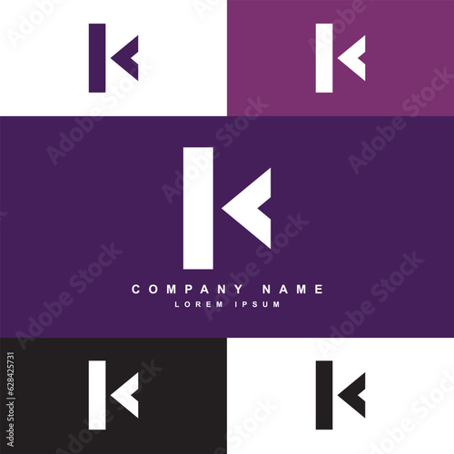 k letter logo template and color palette, logo for company