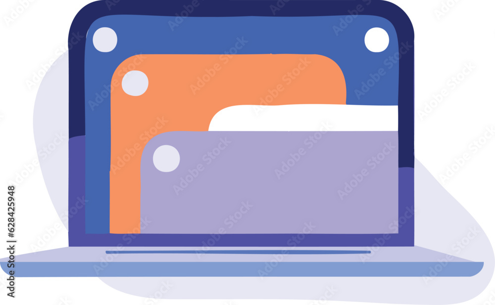 Hand Drawn laptop with email in flat style Hand Drawn laptop with email in flat style