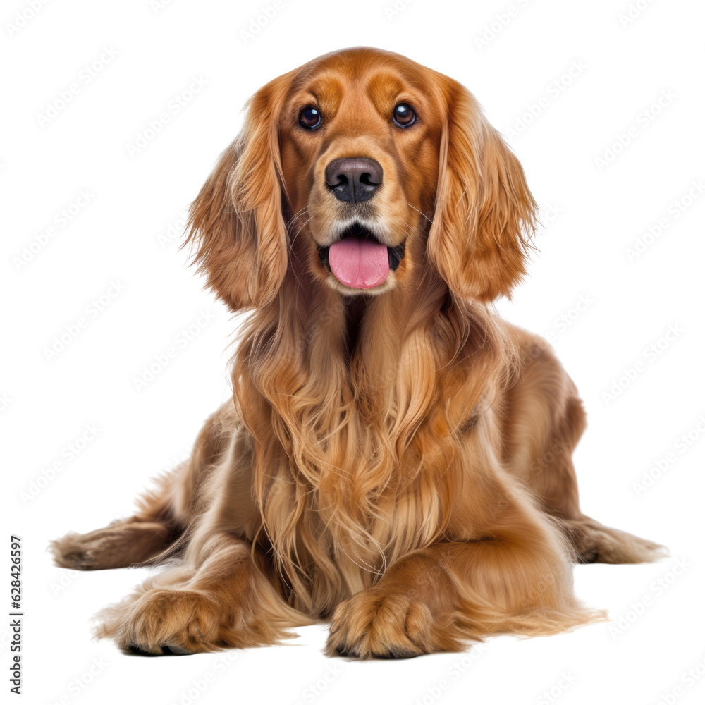 golden retriever isolated on transparent background cutout