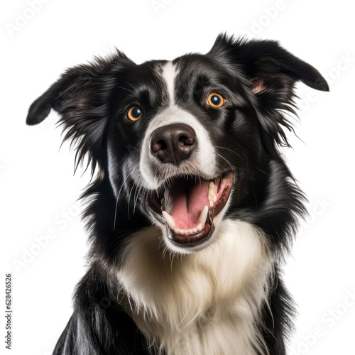 border collie puppy isolated on transparent background cutout