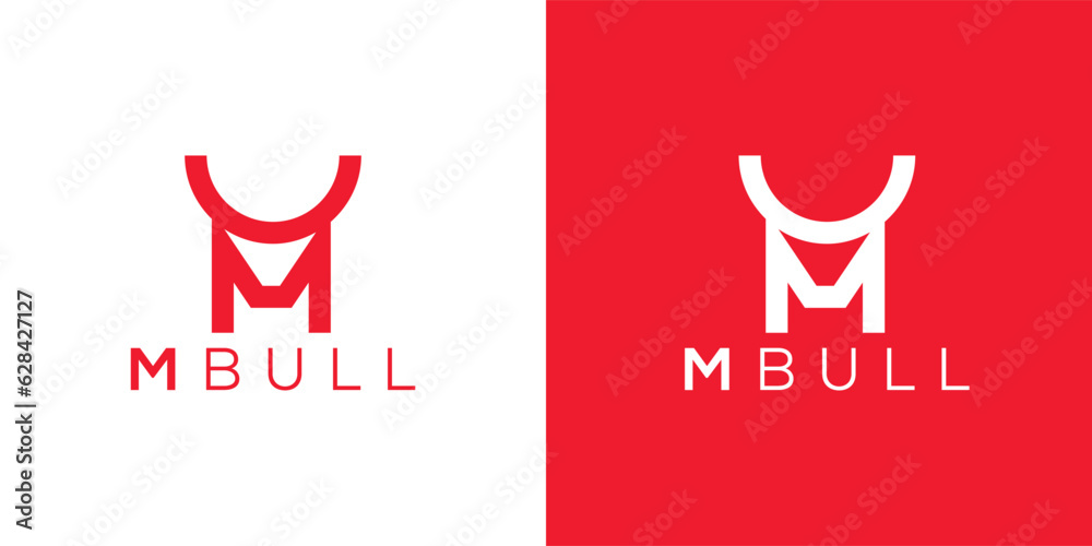 Trendy and Professional letter M bull head logo design vector template Trendy and Professional letter M bull head logo design vector template