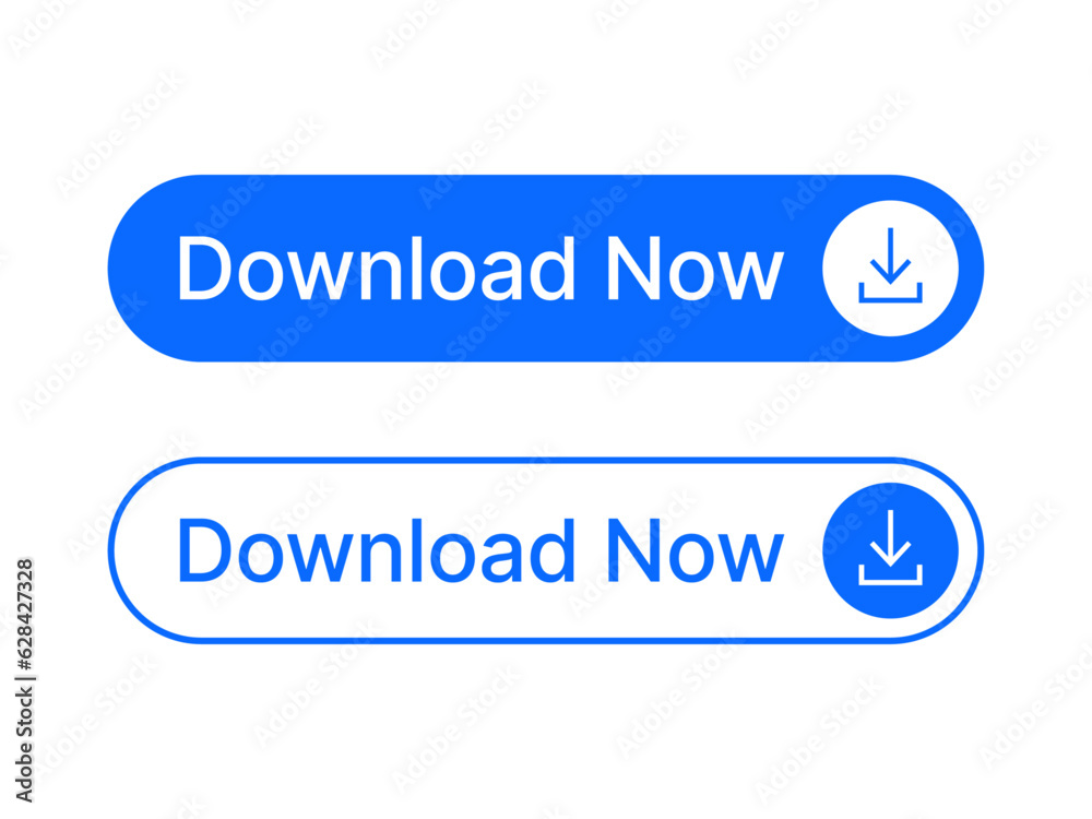 blue download web button, graphic vector button