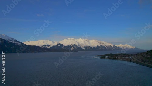Wallpaper Mural Majestic sunrise view of the mountains along the Seward Highway in Alaska. 4k drone. Torontodigital.ca