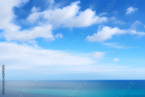 blue sky and sea.Generative AI