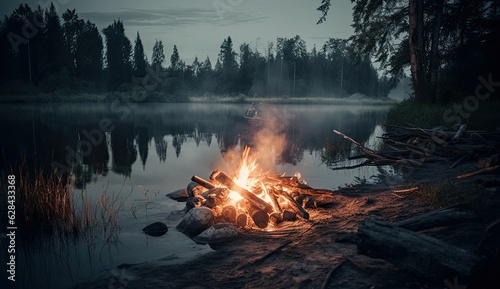 campfire of the lake