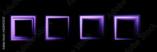  Neon light frame,square.Background for text design,advertising.Vector