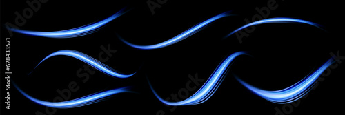 Neon light.Motion speed light lines.Colorful wave effect.Squiggle.Swirl curve effect.