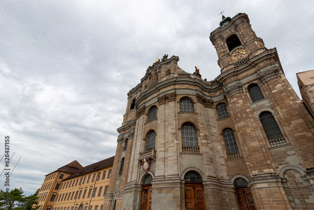 Facade of Saint Martin's Basilica in Weingarten. Former main church of Weingarten abbey