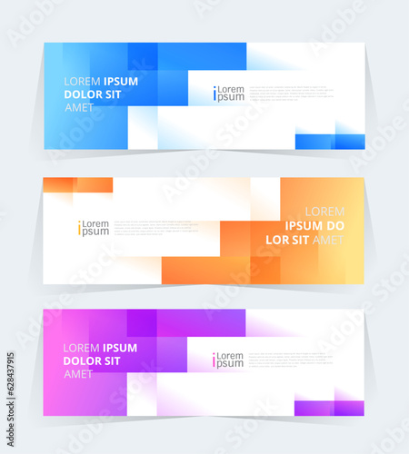 Geometric banner design with Vector presentation template.