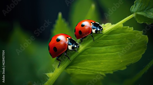 ladybugs on a leaf © Fred