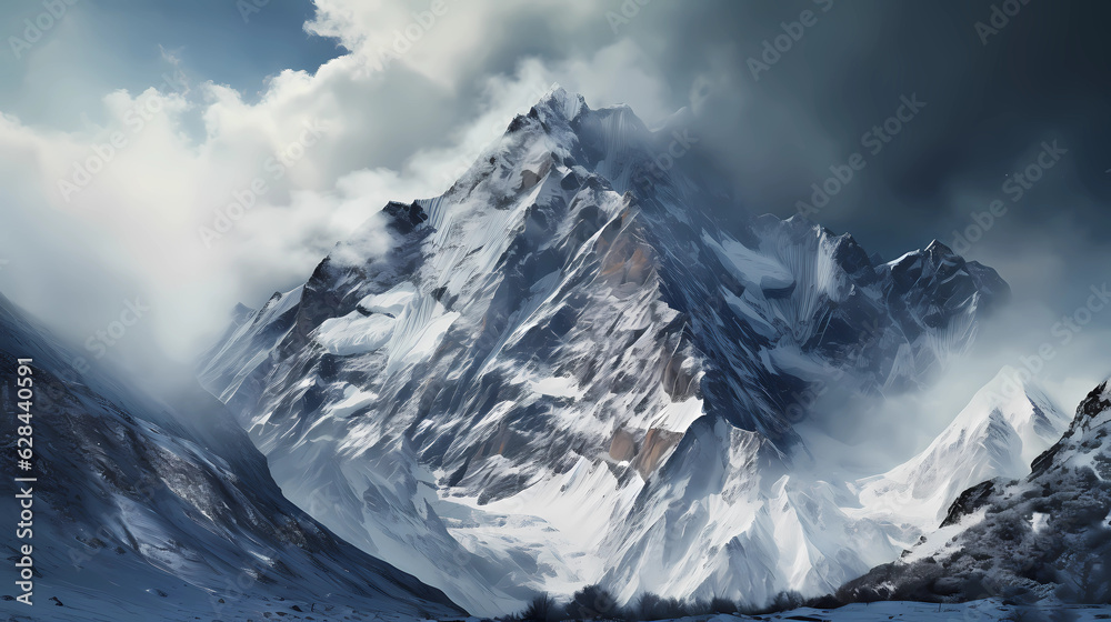 Snow-capped mountain peaks