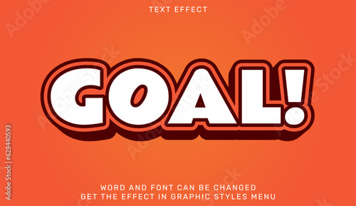 Goal text effect template in 3d design. Text emblem for advertising, branding, business logo