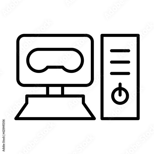 gaming pc icon or logo isolated sign symbol vector illustration - high quality black style vector icons