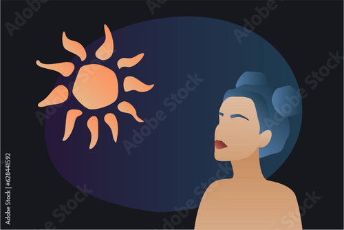 Abstract Female Woman Girl Beauty Person Character Avatar Silhouette Dark Shady Garden Fairy Icon Pattern background  photo