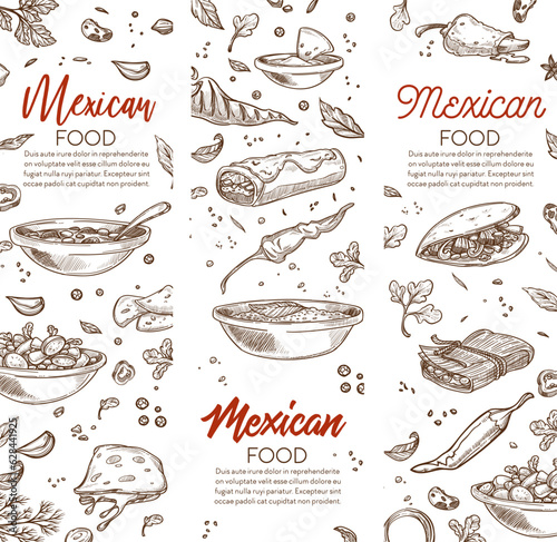 Mexican food, dishes and recipes for menu cafe