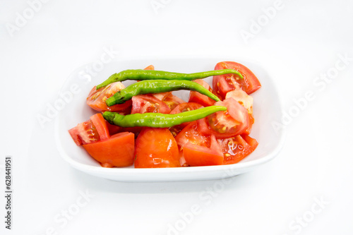ready to serve with tomato, pepper and lemon sauce