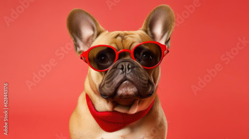 Adorable Bulldog with Glasses © Andrii 