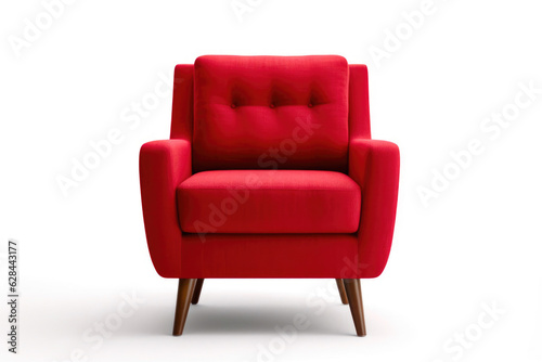 Vintage-Inspired Ruby Red Chair on White