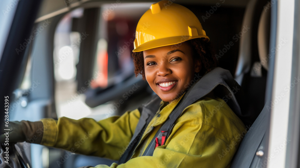 Confident Woman Construction Worker in Reflective Gear Confident Woman Construction Worker in Reflective Gear