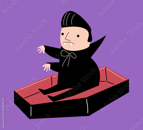 Dracula . Halloween cartoon characters . Vector .