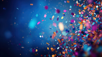 Celebration and colorful confetti party. Blur abstract background