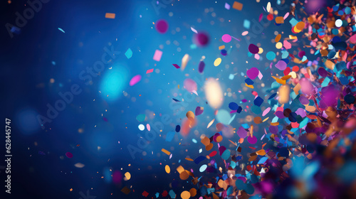 Celebration and colorful confetti party. Blur abstract background photo