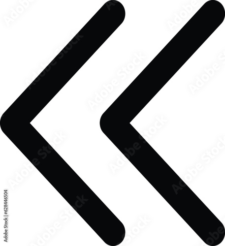 chevron left arrow icon vector isolated on white background