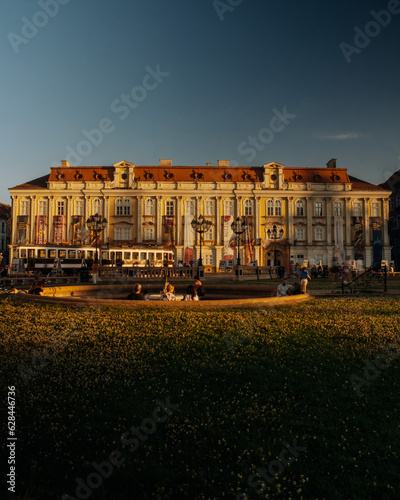 sunset in unirii square photo