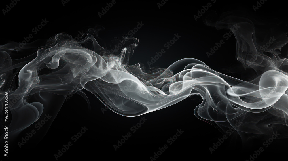 Fototapeta premium Mystical Whispers: Enigmatic White Smoke in Isolation. Generative AI