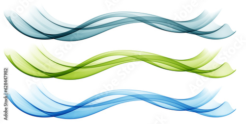 Color flow of wavy lines, abstract waves background. Vector waves set.